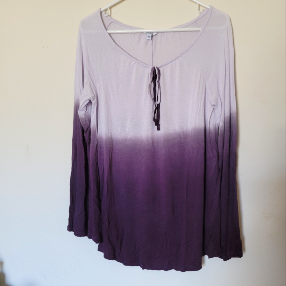 Ombre scoop neck top
